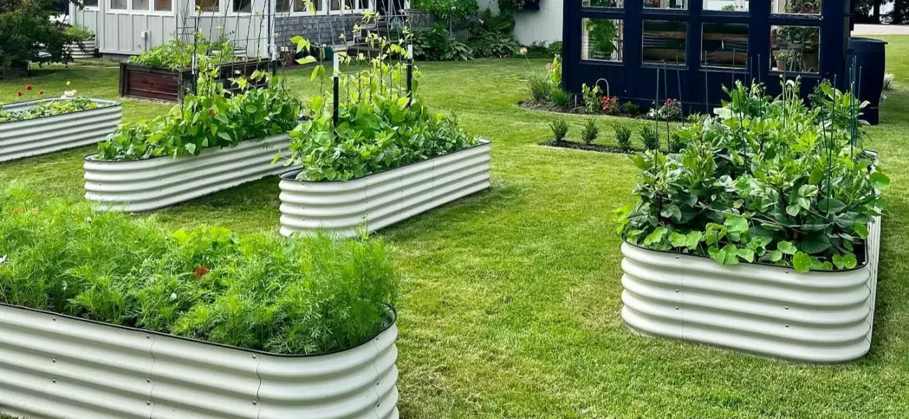 Wholesale oval green metal raised garden bed